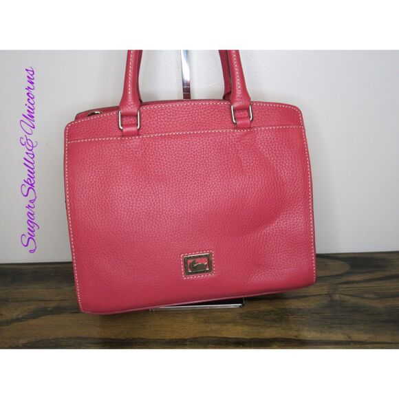 Vintage Dooney & Bourke Blair Small Satchel - Raspberry Pink Pebble Leather - Picture 1 of 10
